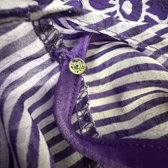 Alfani Floral Print Cami Shell Top Sz Medium Bubble Hem Angel Sleeve Jewel Neck - Picture 10 of 12